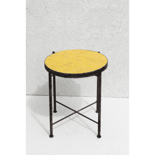 שולחן פסיפס S - צהוב - עיצוב בסגנון מרוקאי