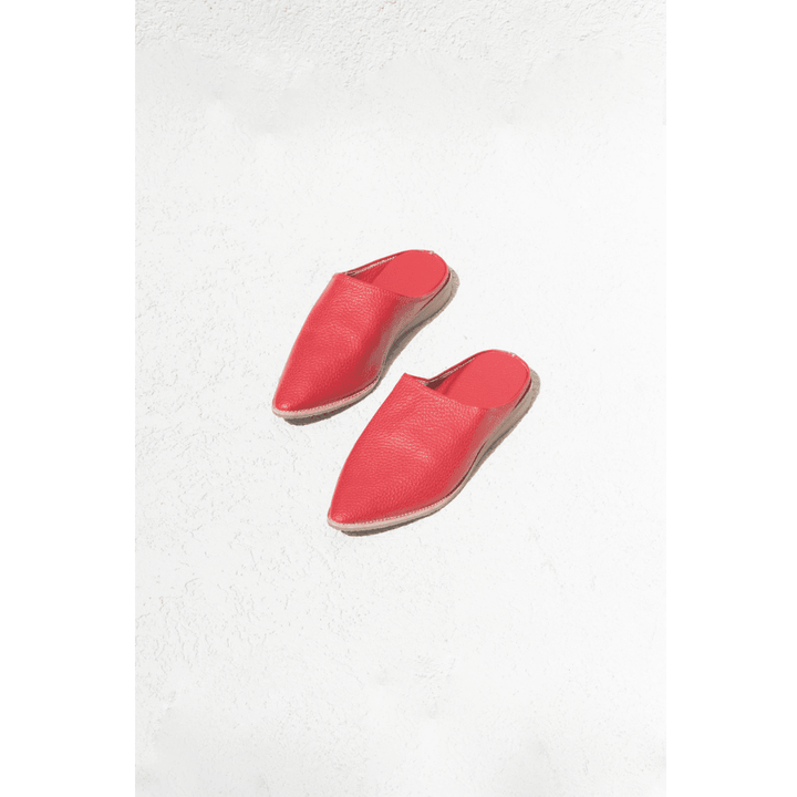 נעלי עור - אדום - עיצוב בסגנון מרוקאי