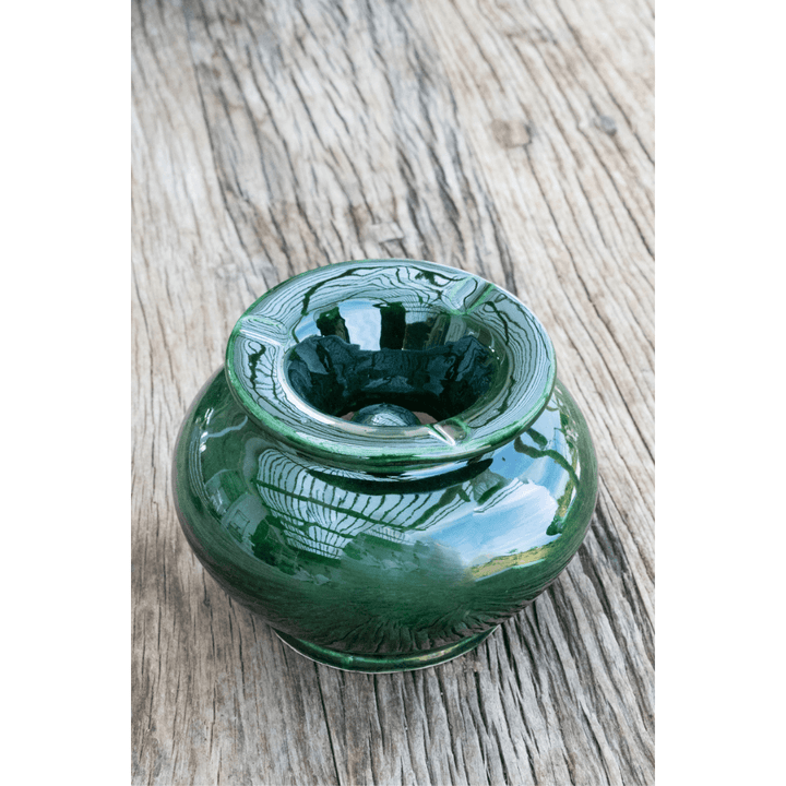 מאפרה מרוקאית ירוק בקבוק - עיצוב בסגנון מרוקאי