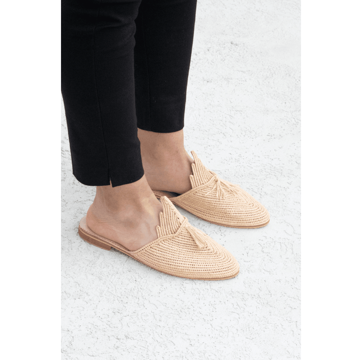 נעלי רפיה - טבעי - עיצוב בסגנון מרוקאי