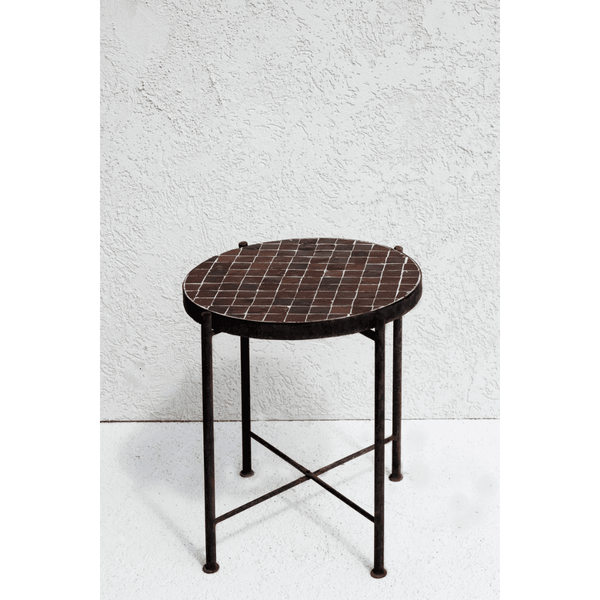 שולחן פסיפס S - חום - עיצוב בסגנון מרוקאי