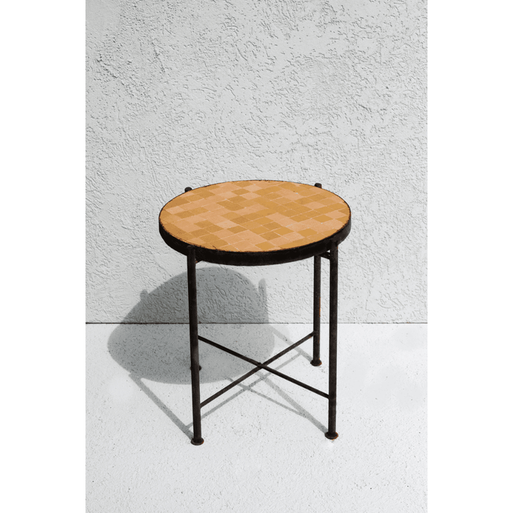 שולחן פסיפס S - קאמל - עיצוב בסגנון מרוקאי