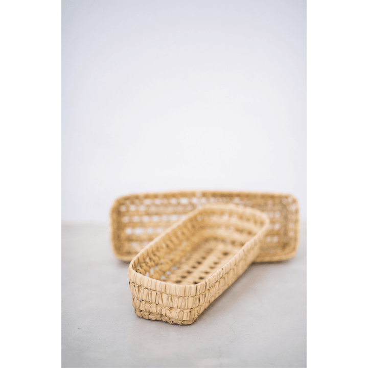 סלסלת קש מלבנית - עיצוב בסגנון מרוקאי