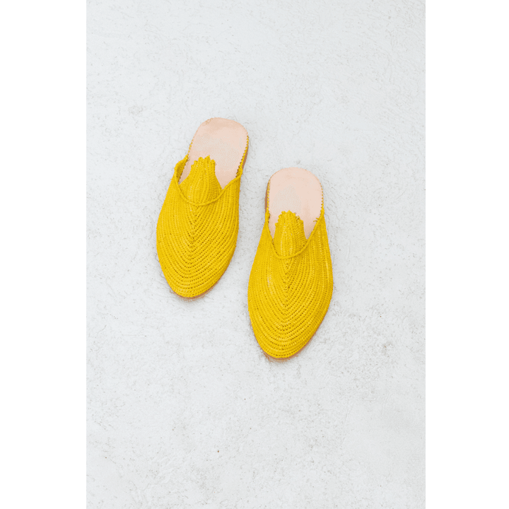 נעלי רפיה - צהוב - עיצוב בסגנון מרוקאי