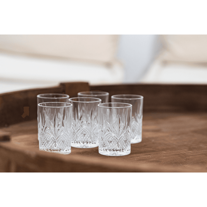 סט כוסות קריסטל - עיצוב בסגנון מרוקאי