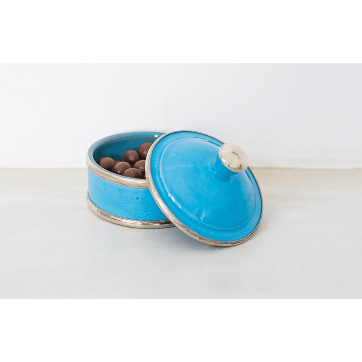 קופסת סוכריות- תכלת - עיצוב בסגנון מרוקאי