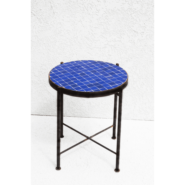 שולחן פסיפס S - כחול - עיצוב בסגנון מרוקאי