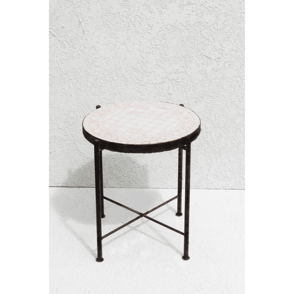 שולחן פסיפס S - שנהב - עיצוב בסגנון מרוקאי