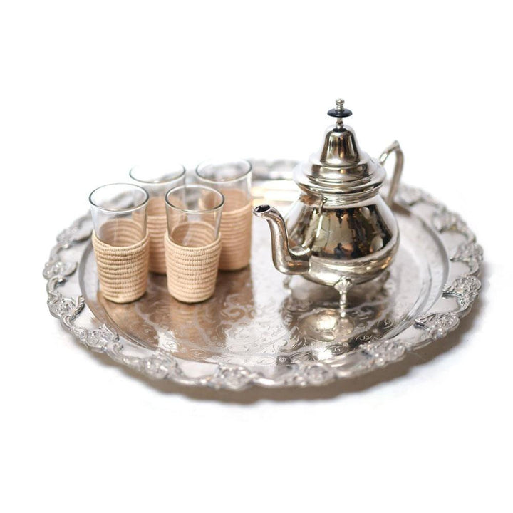 מגש תה אלפקה - עיצוב בסגנון מרוקאי