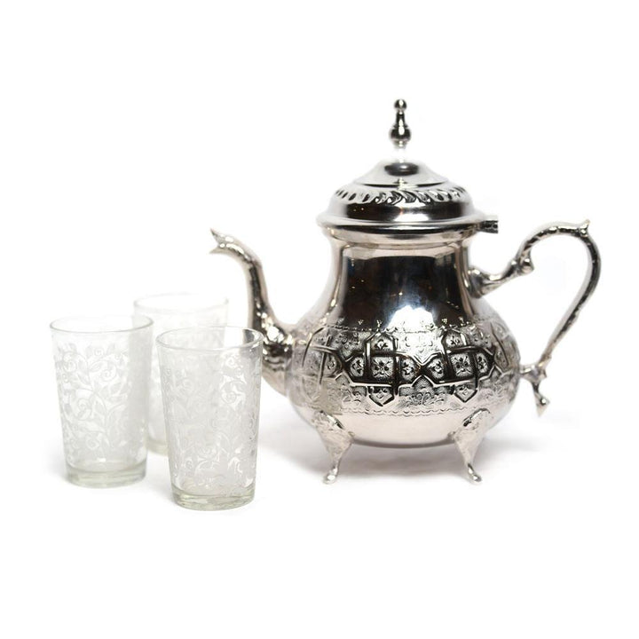 סט כוסות תה מרוקאיות - פרחים - עיצוב בסגנון מרוקאי