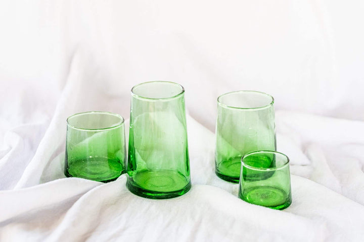 כוסות קונוס ירוק בקבוק - עיצוב בסגנון מרוקאי